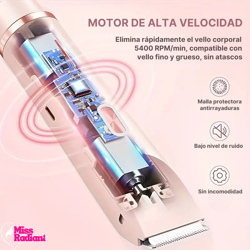 Miss Radiant™ – La Depiladora 2 en 1 Definitiva – ¡Ideal para Cuerpo, Piernas, Axilas, Rostro y Zona Íntima!