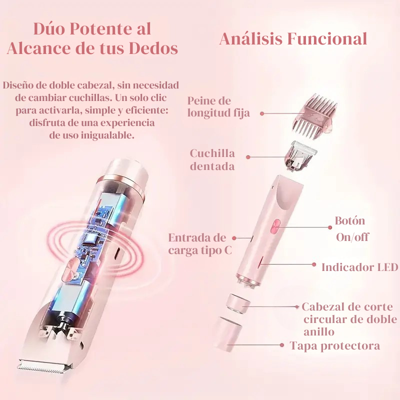 Miss Radiant™ – La Depiladora 2 en 1 Definitiva – ¡Ideal para Cuerpo, Piernas, Axilas, Rostro y Zona Íntima!